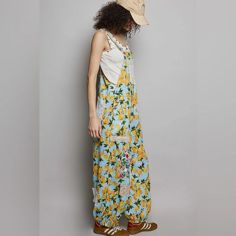 POL Summer/Spring Collection Laced Patchwork Overalls Detailing - Picture 4 of 6